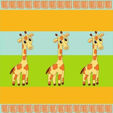 Three giraffe background Stock Illustration