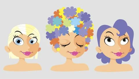 Three girl Illustrazione stock