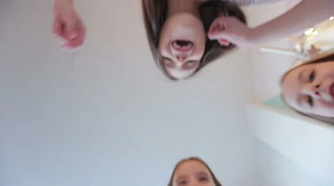 Three girls with long hair Stock Footage 59137987