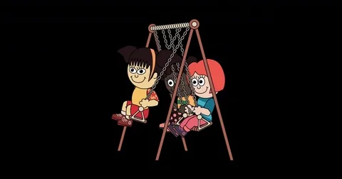 Three girls on a Swing Stock Footage 84624844