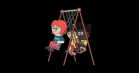 Three girls on a Swing Stock Footage 84625452