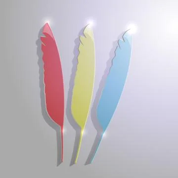 Three glass feathers Stock Illustration