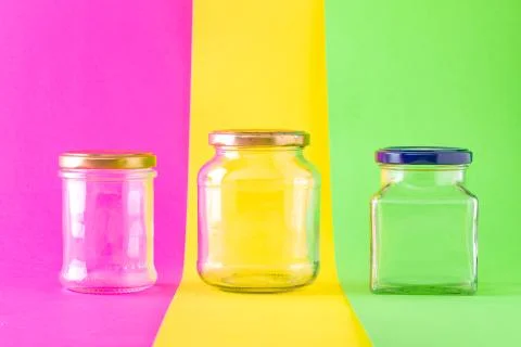 Three Glass Jars Stock Photos