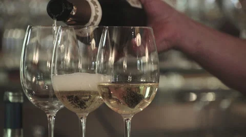 Three glasses of champagne Stock Footage 34292153