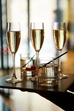 Three glasses of champagne 写真素材