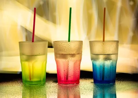 Three glasses for drink Stock Photos
