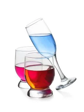 Three glasses with drinks Foto stock