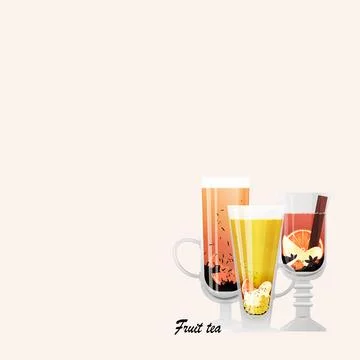 Three glasses of fruit tea Stock Illustration