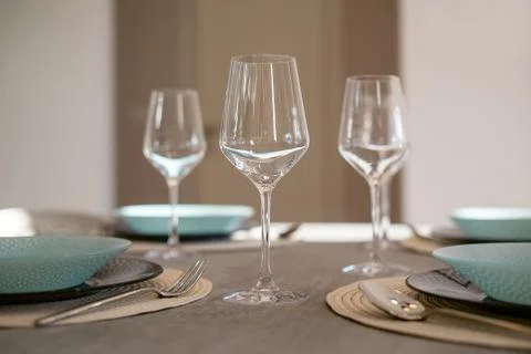 Three glasses on the table Stock Photos