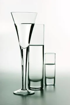 Three glasses of water Stock Photos
