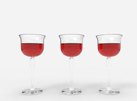 Three Glasses Of Wine Stock Illustration