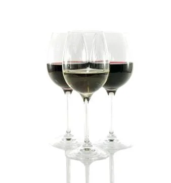 Three glasses of wine Stock Photos