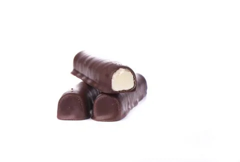 Three glazed sweet curds isolated on a white background. Stock Photos