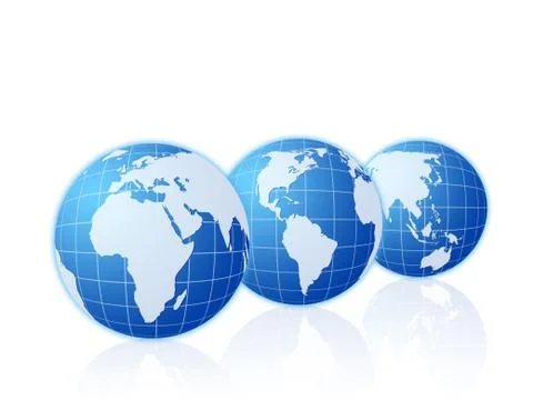 Three globes Stock Illustration