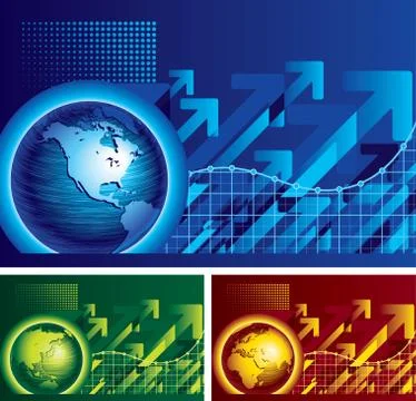 Three globes 스톡 일러스트