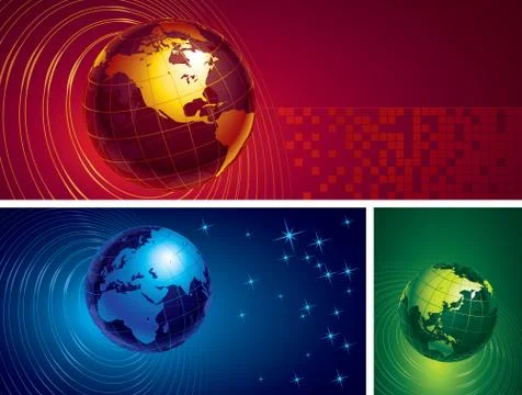 Three globes Stock-Illustration