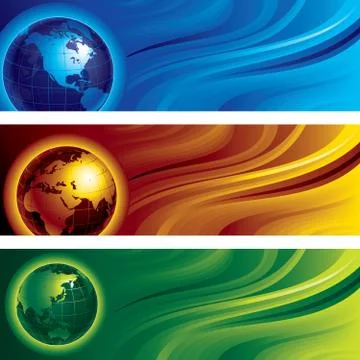 Three globes Stock Illustration