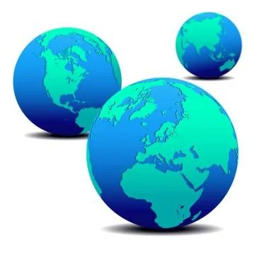 Three Globes Stock Illustration