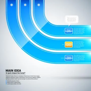 Three glossy curved lines running from corner to corner. It's useful for info Stock Illustration