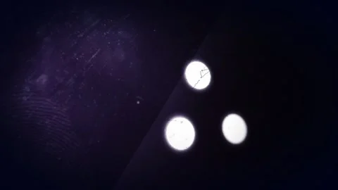 Three glowing discs forming rotating clock hands after faint marks appearing, Stock Footage 329453532