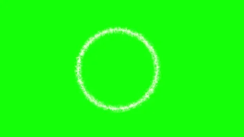 Three glowing rings rotating with fire and ice particle effects against vibrant Видео 344714180