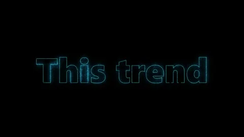 Three glowing text phrases displaying this trend in yellow blue and purple Видео 344634726