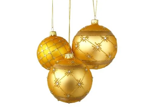 Three gold  balls Stock Photos