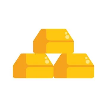 Three gold bars forming a small pyramid on white background Stock Illustration