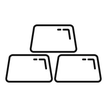 Three gold bars icon representing wealth and investment Illustrazione stock