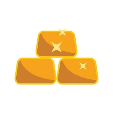 Three gold bars shining making a stack of gold bullion Stock Illustration