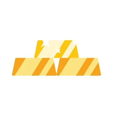 Three gold bars stacked together creating wealth Stock Illustration