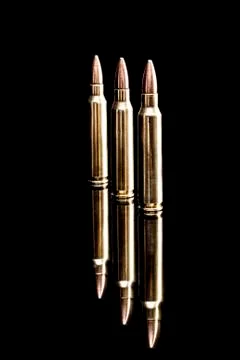 Three Gold Bullets Stock Photos