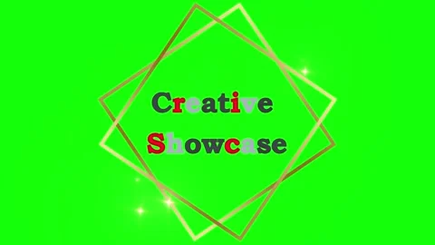 Three gold geometric frames featuring creative showcase text animated over Stock Footage 340945403