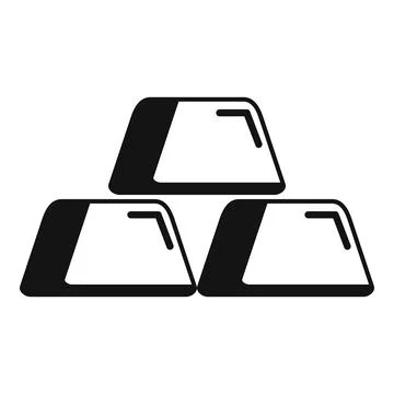 Three gold ingots forming a pyramid shape representing wealth and success Stock Illustration