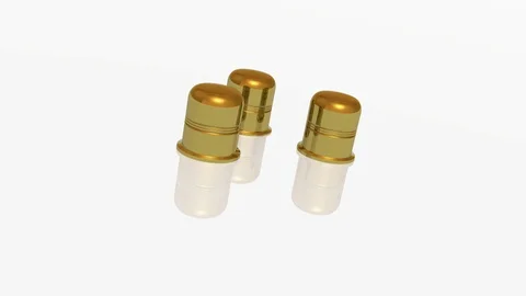 Three gold thimbles Stock Footage 106263796