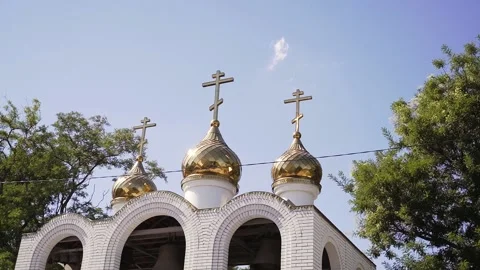 Three golden domes Stock Footage 147496476