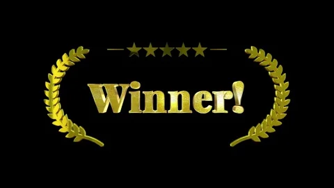 Three golden winner laurels with five stars design elements for film festival Stock Footage 339257199