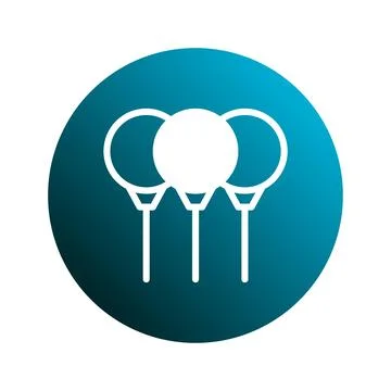 Three golf balls on tees in a blue gradient circle providing a modern golf .. Illustration