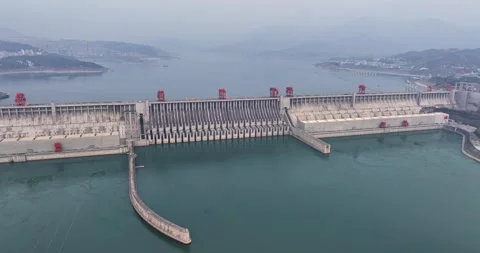The Three Gorges Dam in China Stock Footage 233456911