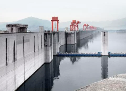 Three gorges dam in china Stock Photos