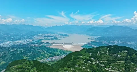 Three Gorges Dam Panoramic 4K Stock-Footage 335564125