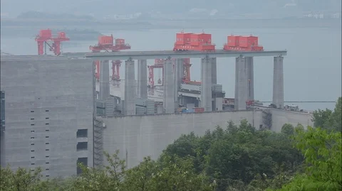 The Three Gorges Dam Project, Engineering In China Stock Footage 107537909