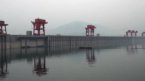 Three Gorges Dam on the Yangtze River in China Stock-Footage 333148148