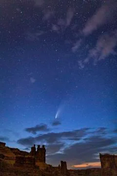 Three Gossips Comet Twilight Stock Photos