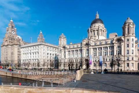 The Three Graces in Liverpool 写真素材