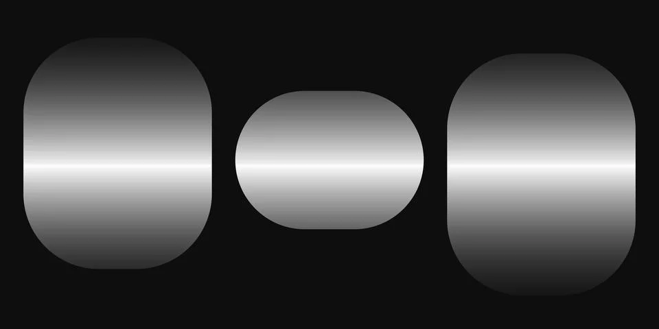Three gradient ovals with soft lighting effect Stock Illustration