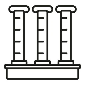 Three graduated cylinders on a stand icon Stock Illustration