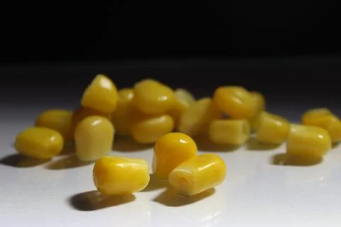 Three grains of sweet corn Foto stock