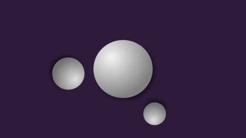 Three gray spheres on dark background. Stock Footage 337095438
