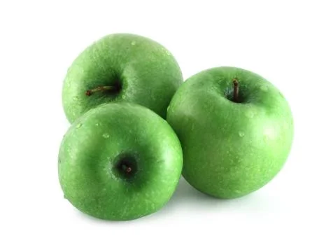 Three green apples Foto stock